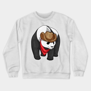 Panda Cowboy Cowboy hat Crewneck Sweatshirt